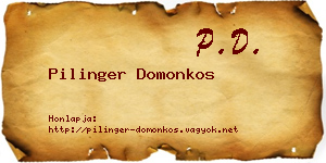 Pilinger Domonkos névjegykártya